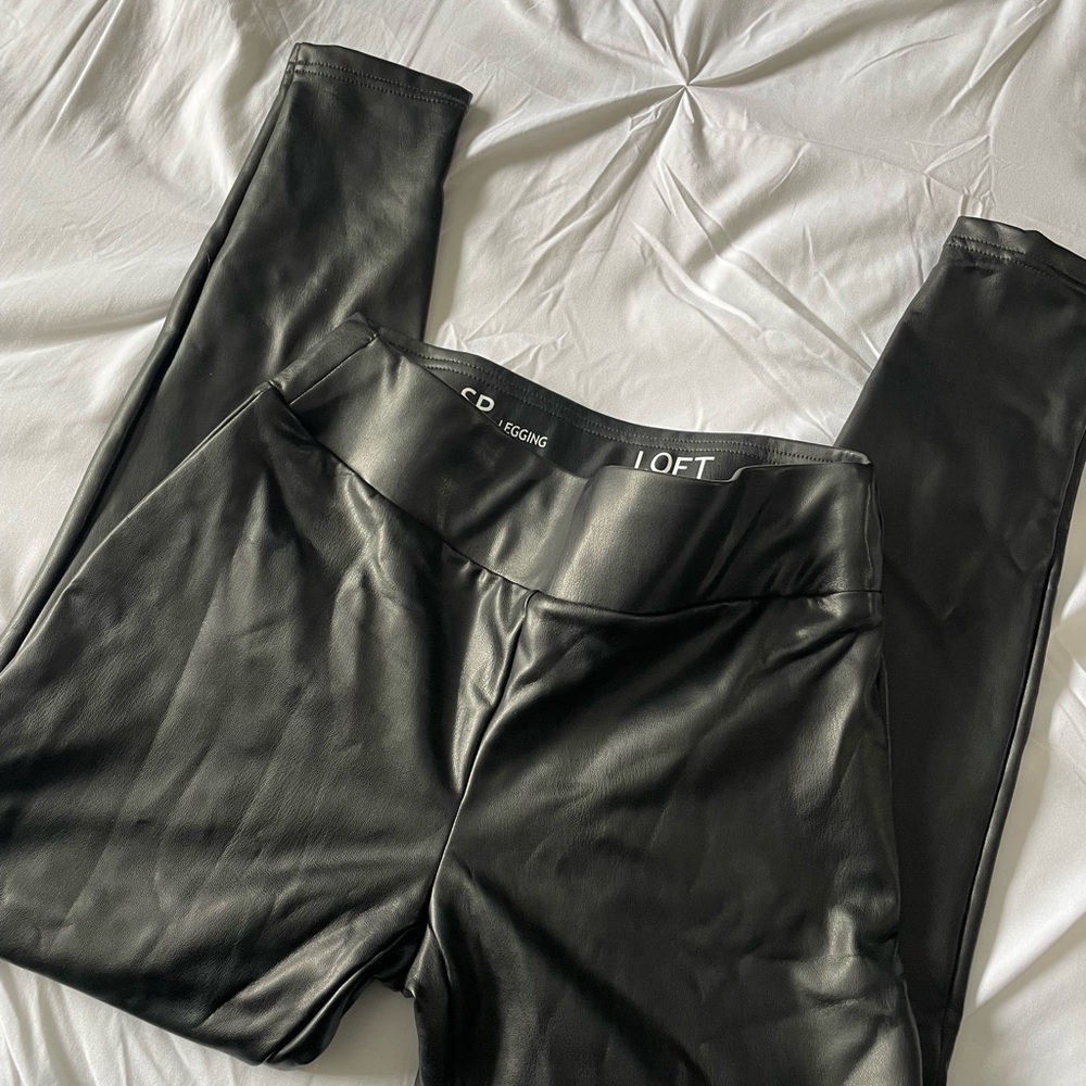 LOFT Black Leatherette Leggings